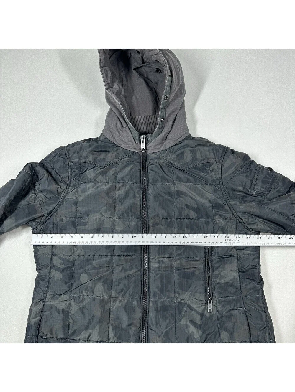 Jet Lag Camo Hooded Jacket Mens 2XL Quilted Puffer